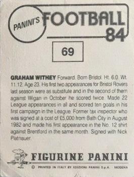 1983-84 Panini Football 84 (UK) #69 Graham Withey Back