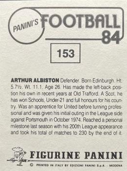 1983-84 Panini Football 84 (UK) #153 Arthur Albiston Back