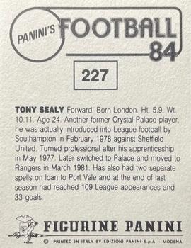 1983-84 Panini Football 84 (UK) #227 Tony Sealy Back