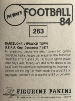 1983-84 Panini Football 84 (UK) #263 F.C. Barcelona v Ipswich Town 1977 Back