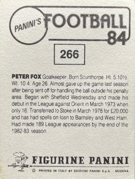 1983-84 Panini Football 84 (UK) #266 Peter Fox Back