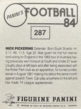 1983-84 Panini Football 84 (UK) #287 Nick Pickering Back