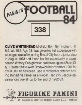1983-84 Panini Football 84 (UK) #338 Clive Whitehead Back