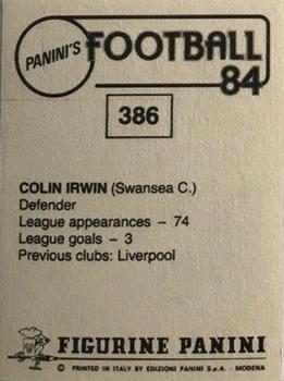 1983-84 Panini Football 84 (UK) #386 Colin Irwin Back