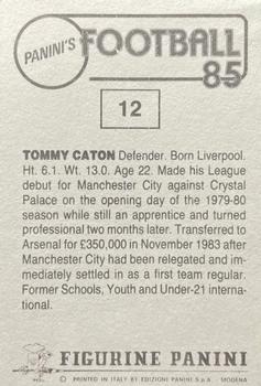 1984-85 Panini Football 85 (UK) #12 Tommy Caton Back