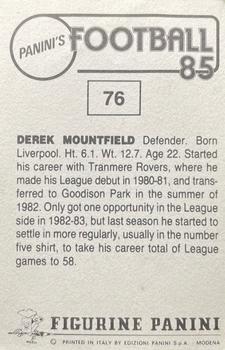 1984-85 Panini Football 85 (UK) #76 Derek Mountfield Back