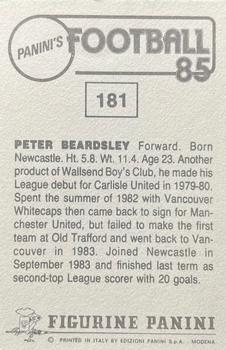 1984-85 Panini Football 85 (UK) #181 Peter Beardsley Back