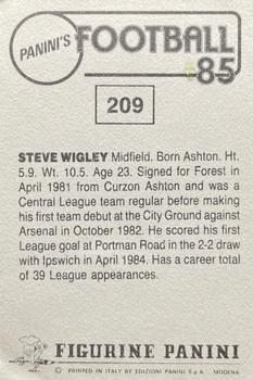 1984-85 Panini Football 85 (UK) #209 Steve Wigley Back