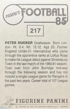 1984-85 Panini Football 85 (UK) #217 Peter Hucker Back