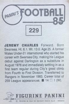 1984-85 Panini Football 85 (UK) #229 Jeremy Charles Back