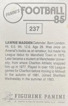 1984-85 Panini Football 85 (UK) #237 Lawrie Madden Back