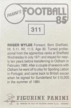 1984-85 Panini Football 85 (UK) #311 Rodger Wylde Back