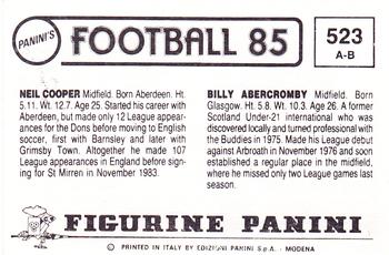 1984-85 Panini Football 85 (UK) #523 Billy Abercromby / Neil Cooper Back