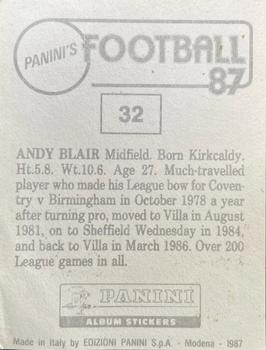 1986-87 Panini Football 87 (UK) #32 Andy Blair Back