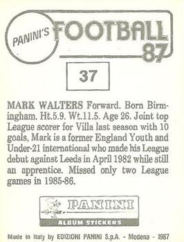 1986-87 Panini Football 87 (UK) #37 Mark Walters Back