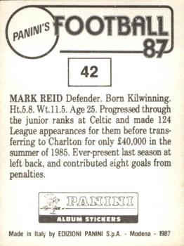 1986-87 Panini Football 87 (UK) #42 Mark Reid Back