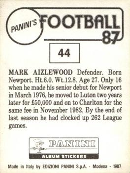 1986-87 Panini Football 87 (UK) #44 Mark Aizlewood Back