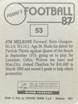 1986-87 Panini Football 87 (UK) #53 Jim Melrose Back