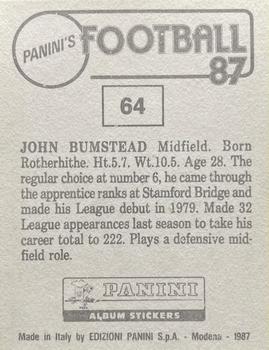 1986-87 Panini Football 87 (UK) #64 John Bumstead Back