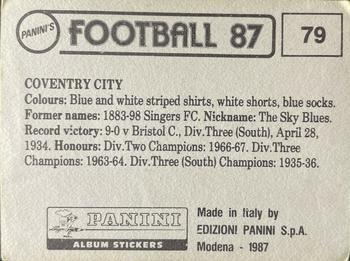1986-87 Panini Football 87 (UK) #79 Team Photo Back