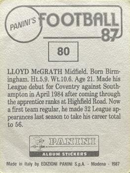 1986-87 Panini Football 87 (UK) #80 Lloyd McGrath Back