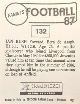 1986-87 Panini Football 87 (UK) #132 Ian Rush Back