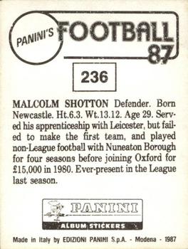 1986-87 Panini Football 87 (UK) #236 Malcolm Shotton Back