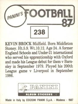 1986-87 Panini Football 87 (UK) #238 Kevin Brock Back