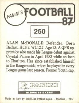 1986-87 Panini Football 87 (UK) #250 Alan McDonald Back