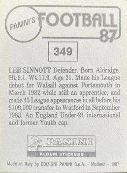 1986-87 Panini Football 87 (UK) #349 Lee Sinnott Back