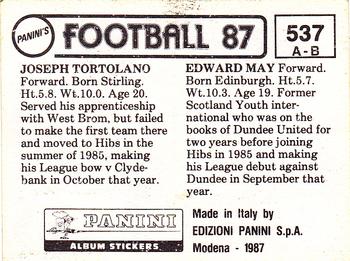 1986-87 Panini Football 87 (UK) #537 Edward May / Joseph Tortolano Back