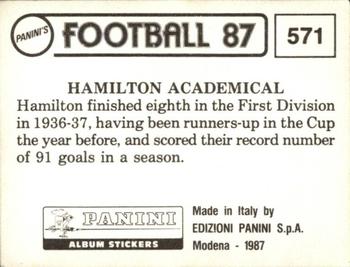 1986-87 Panini Football 87 (UK) #571 Home Kit Back