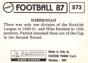 1986-87 Panini Football 87 (UK) #573 Home Kit Back