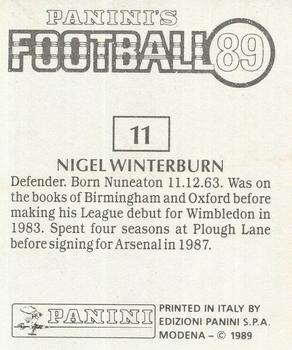 1988-89 Panini Football 89 (UK) #11 Nigel Winterburn Back