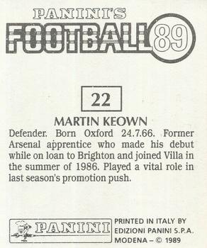 1988-89 Panini Football 89 (UK) #22 Martin Keown Back