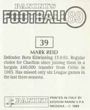 1988-89 Panini Football 89 (UK) #39 Mark Reid Back