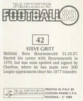 1988-89 Panini Football 89 (UK) #42 Steve Gritt Back