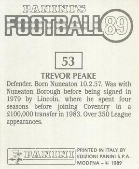 1988-89 Panini Football 89 (UK) #53 Trevor Peake Back