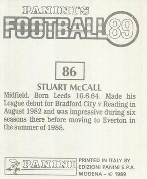1988-89 Panini Football 89 (UK) #86 Stuart McCall Back