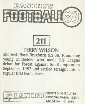 1988-89 Panini Football 89 (UK) #211 Terry Wilson Back