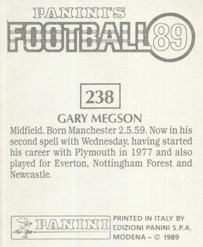 1988-89 Panini Football 89 (UK) #238 Gary Megson Back