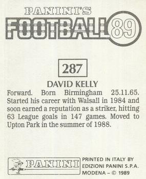 1988-89 Panini Football 89 (UK) #287 David Kelly Back