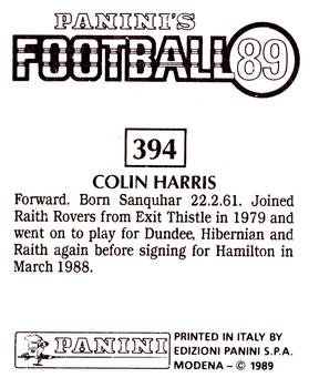 1988-89 Panini Football 89 (UK) #394 Colin Harris Back
