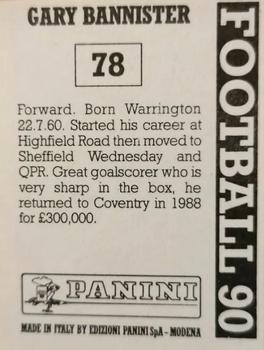 1989-90 Panini Football 90 (UK) #78 Gary Bannister Back