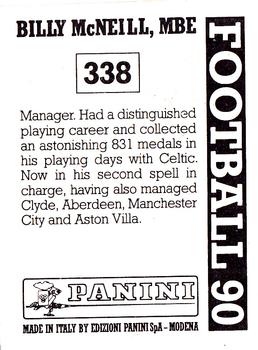 1989-90 Panini Football 90 (UK) #338 Billy McNeill Back