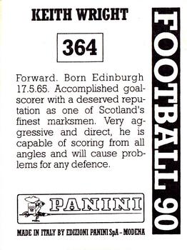 1989-90 Panini Football 90 (UK) #364 Keith Wright Back