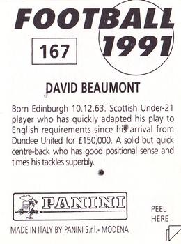 1990-91 Panini Football 91 (UK) #167 David Beaumont Back