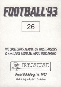 1992-93 Panini Football '93 (England) #26 Richard Brown Back