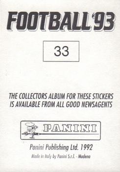 1992-93 Panini Football '93 (England) #33 Chris Price Back