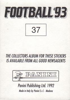 1992-93 Panini Football '93 (England) #37 Dave Beasant Back